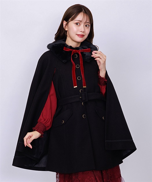 ファー襟付ケープコート | axes femme -outlet- | axes femme online
