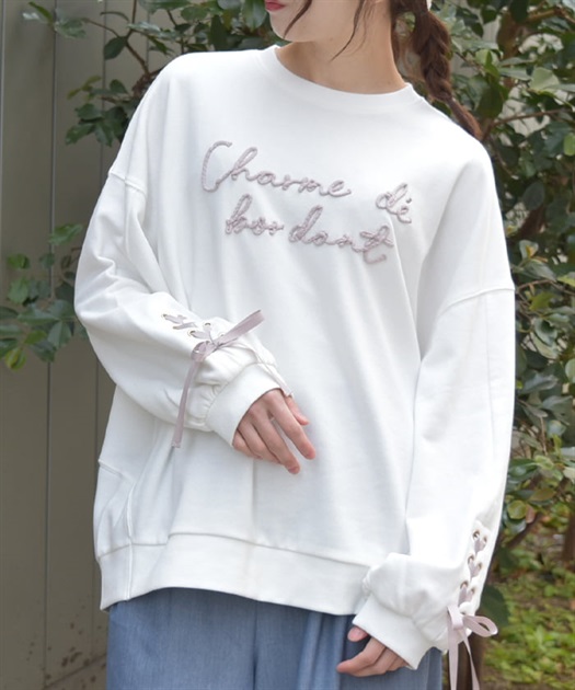 アソート刺繍編上げトレーナー | axes femme online shop