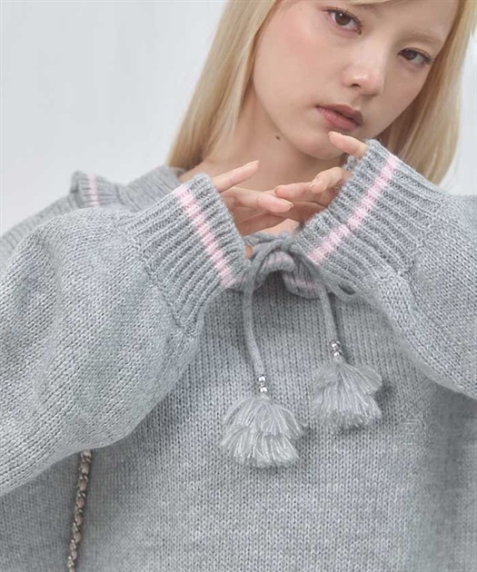 フリルカラーセーラーニット | Fickle Bebe