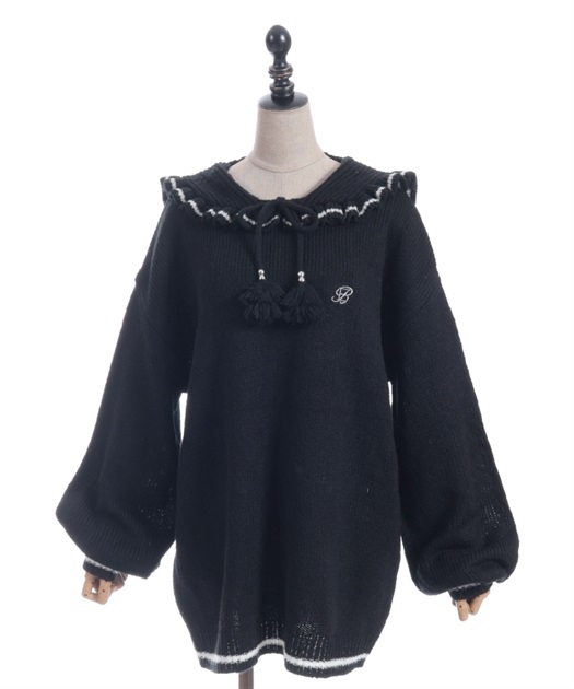 フリルカラーセーラーニット | Fickle Bebe