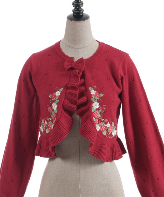 いちご刺繍ニットボレロ | Chalmiere | axes femme onlineshop