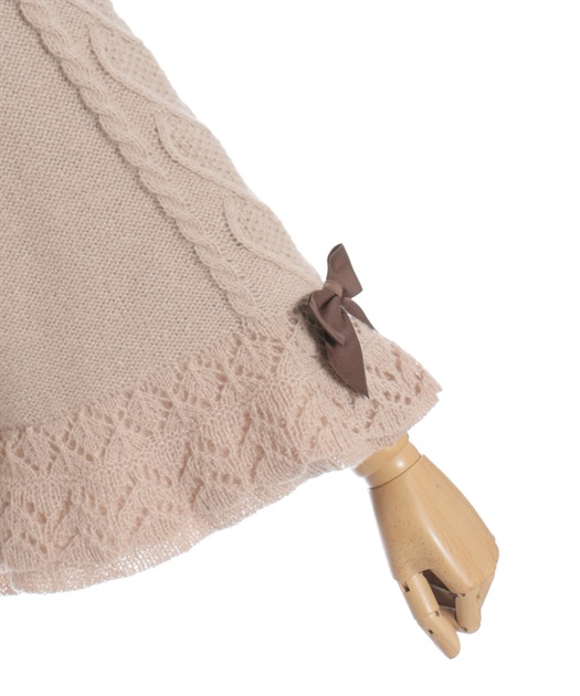 ハート編柄裏ボアニットケープ | axes femme online shop