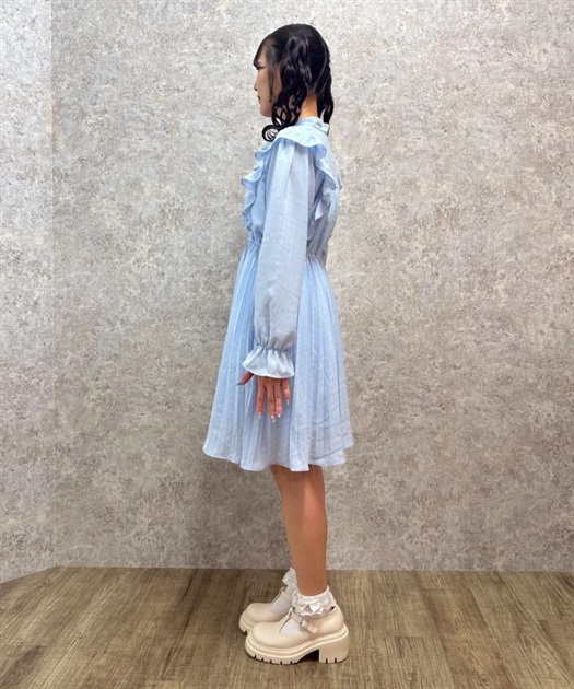 シアーチェックフリルワンピース | axes femme online shop -outlet-