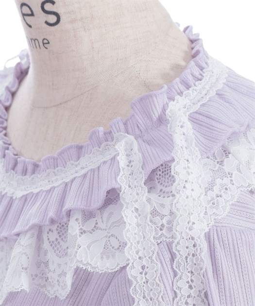 フリル×レースリボンプルオーバー【期間限定価格】 | axes femme