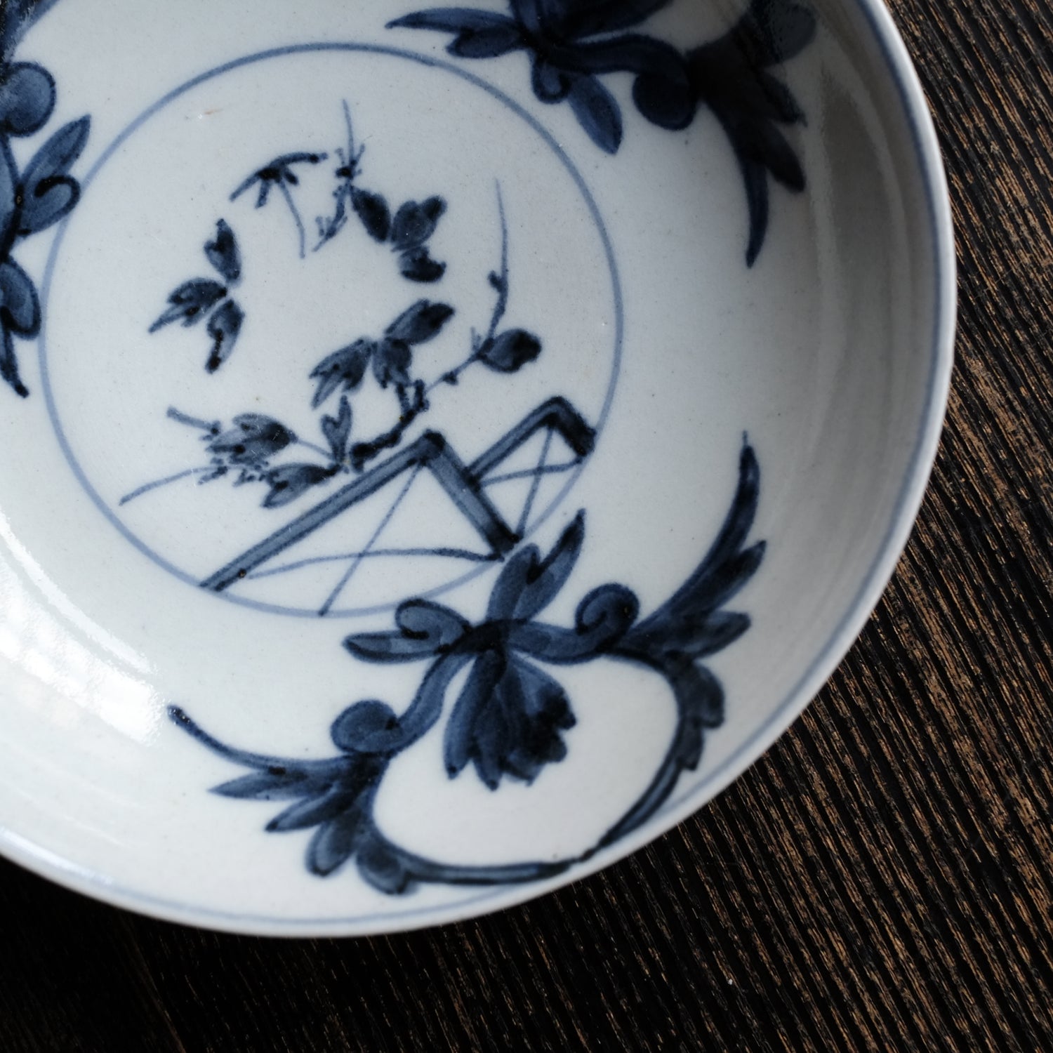 時代 花草紋染付皿 (江戸時代) – 逢季荘