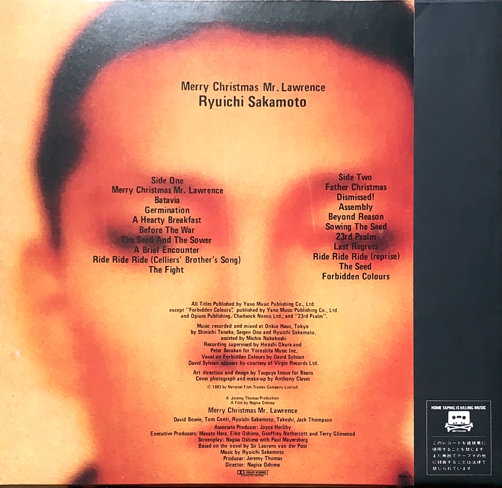 戦場のメリークリスマス オリジナルウンドトラック [LP] 帯付き - 坂本