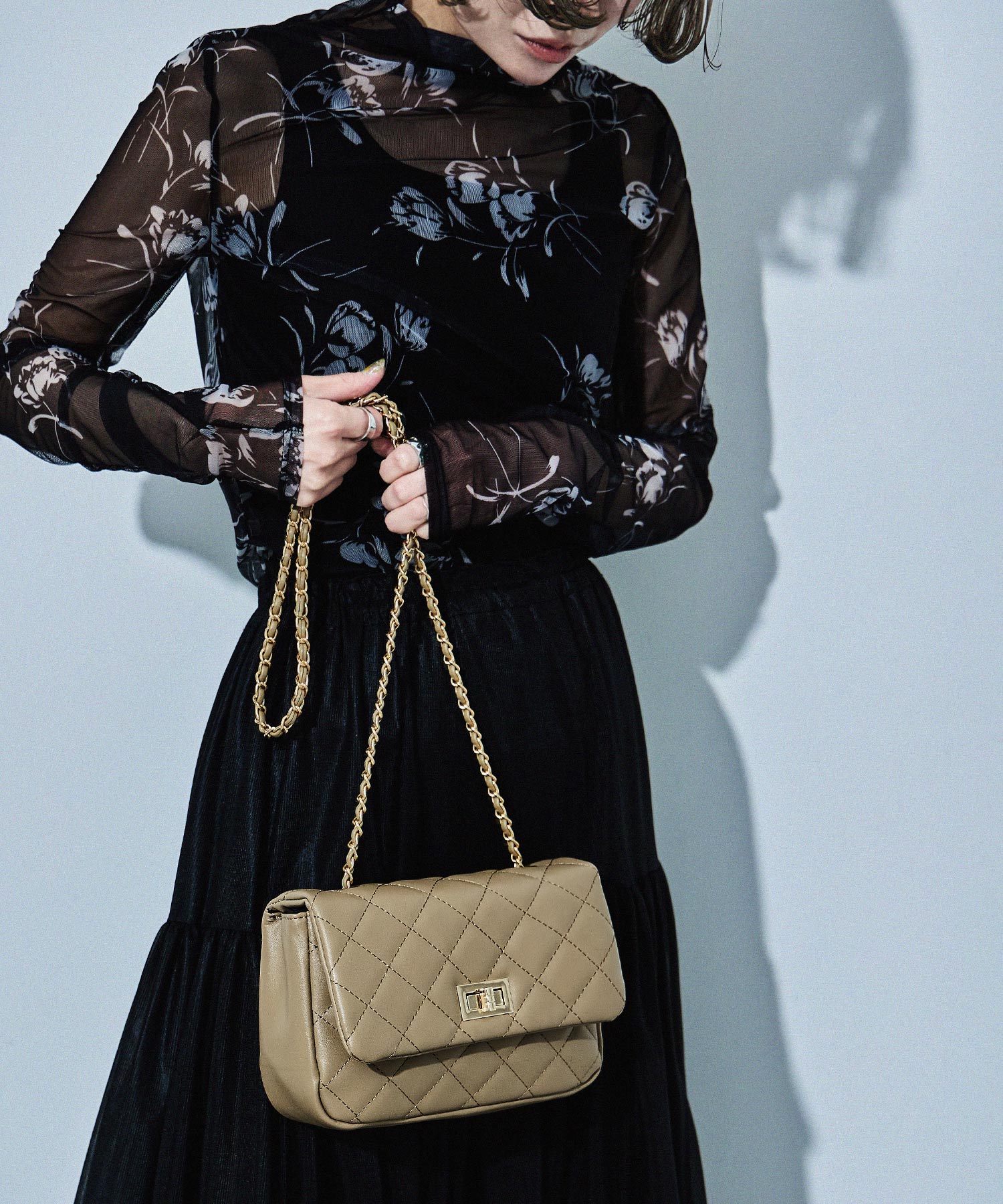 チェーンショルダー キルティング ミニバッグ｜ショルダーバッグ