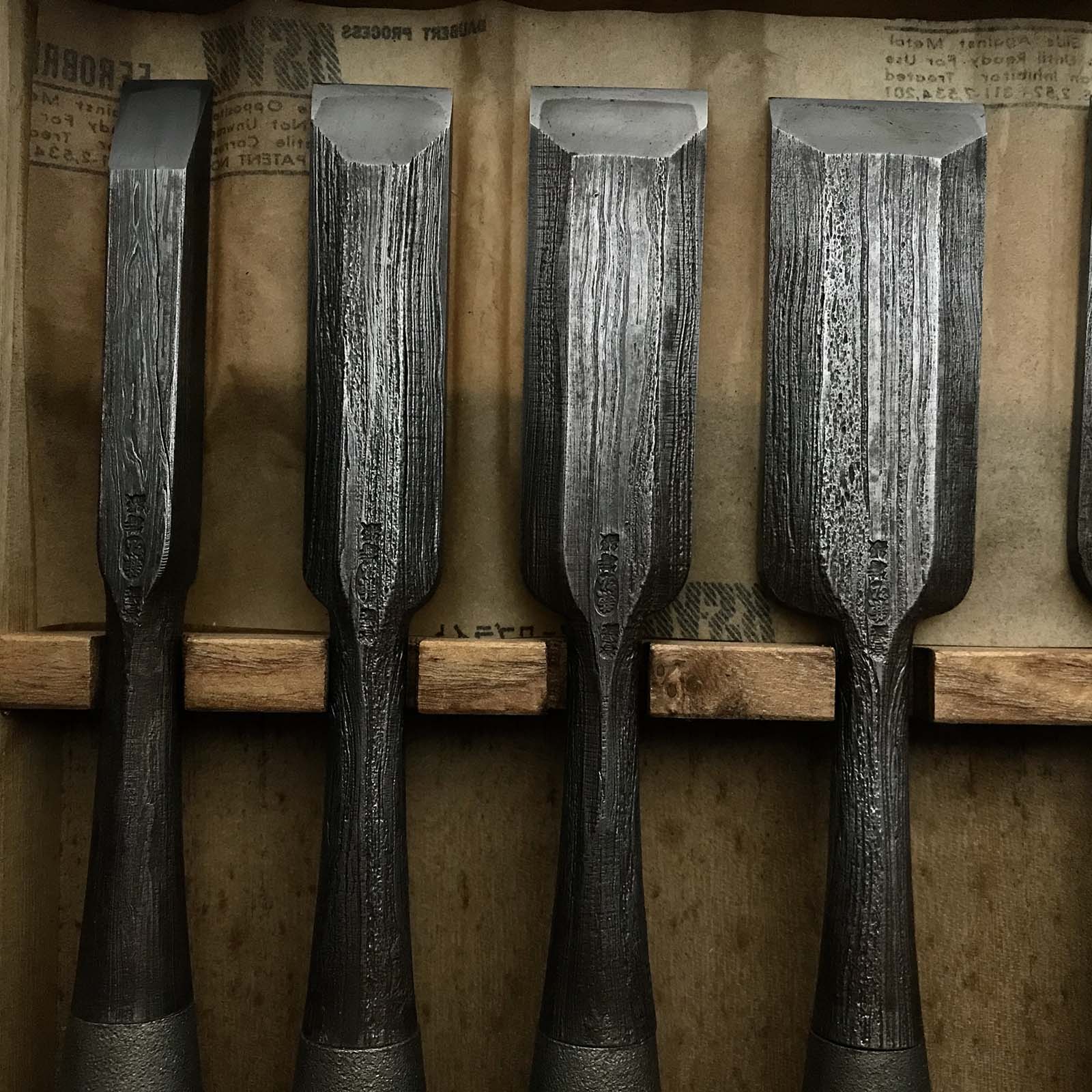 カネヒロ 材木ノミ セット 日本伝統鉄 兼弘 和鉄 叩き組鑿 六本組