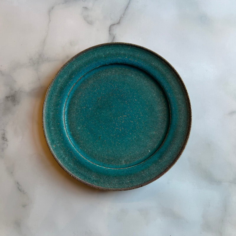 リムプレート8寸 青｜藤原純（信楽焼 陶器） – nokaze｜陶器、和食器