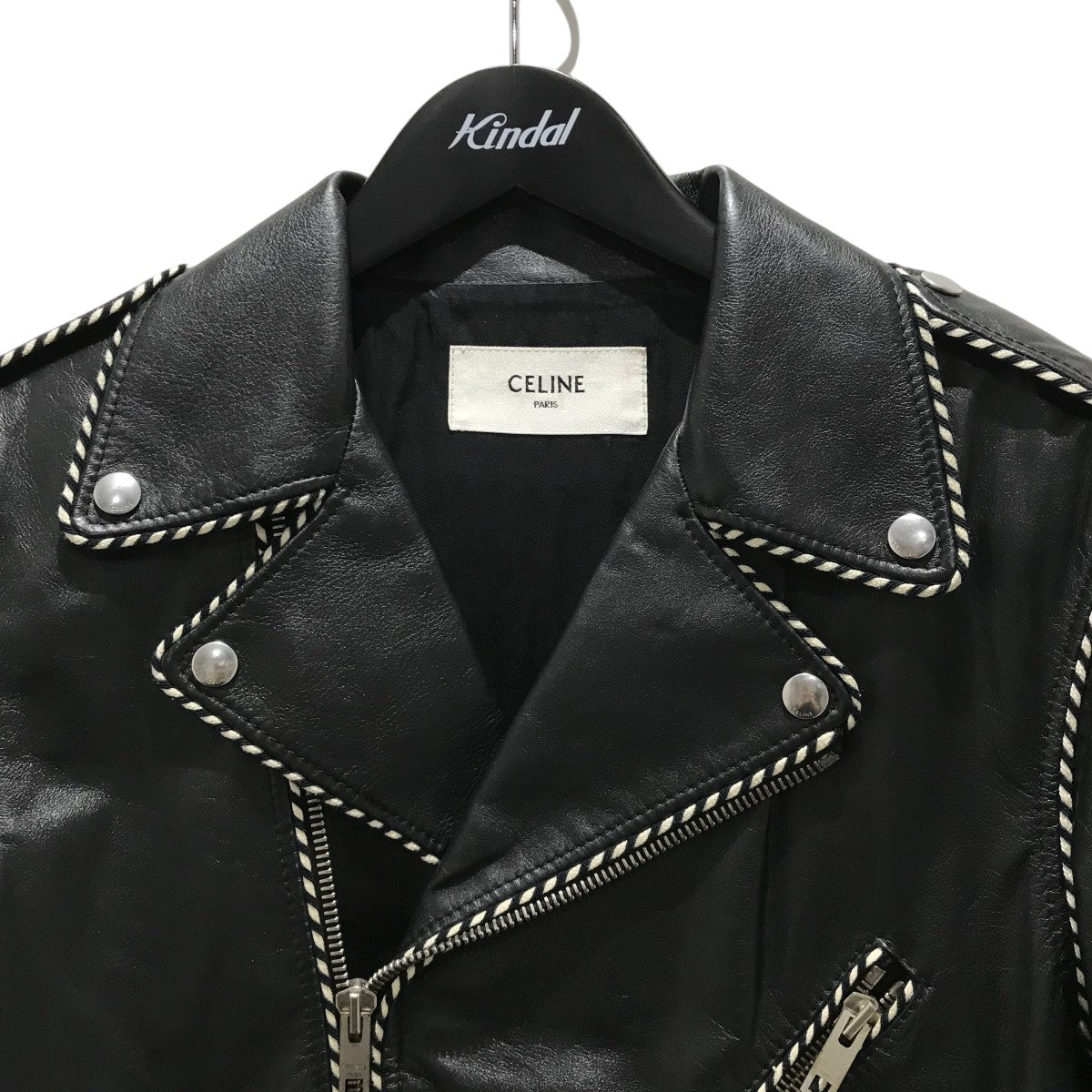 CELINE(セリーヌ) パイピング ベイカー ダブルライダース レザー