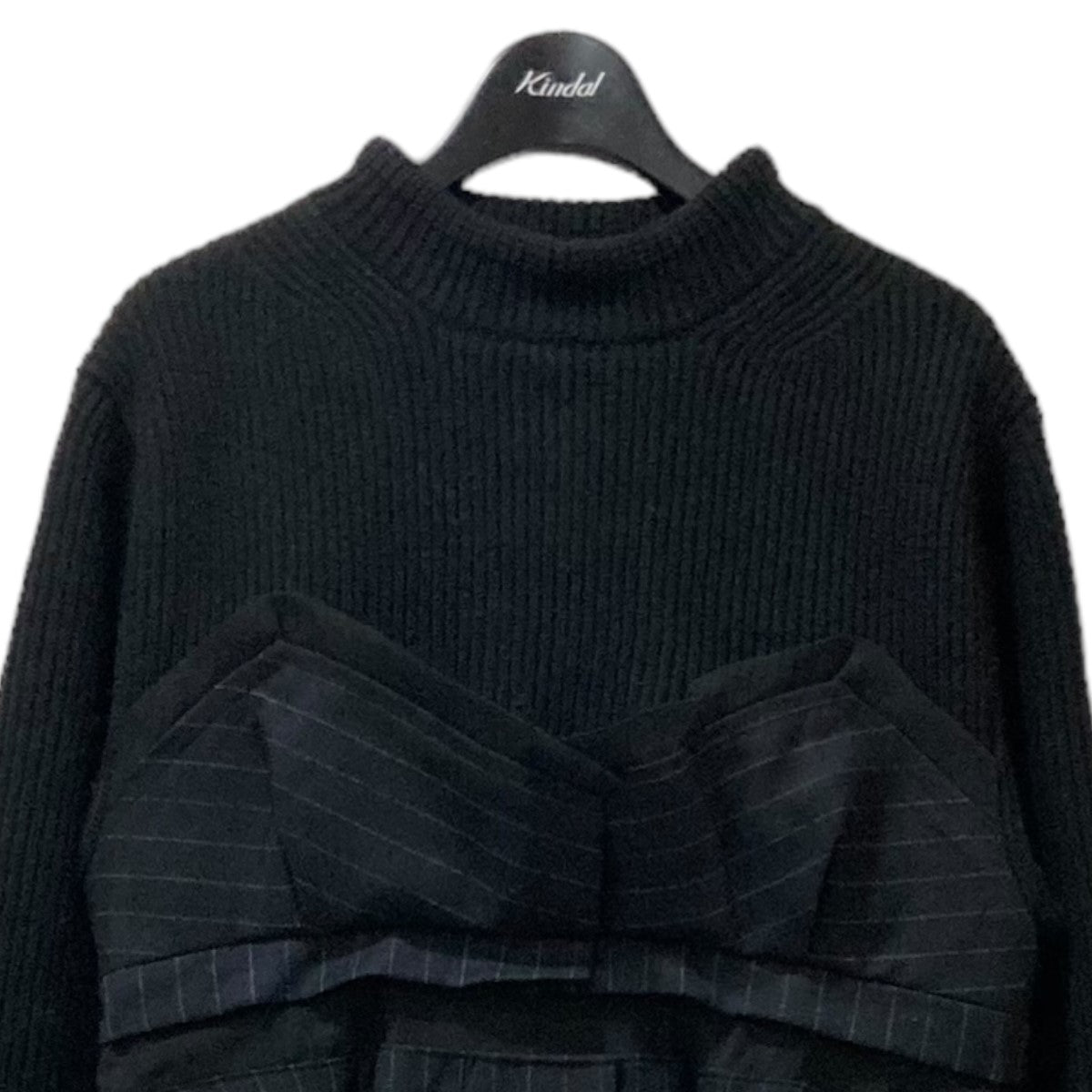 sacai(サカイ) Wool Knit × Chalk Stripe Dress ニットドッキング