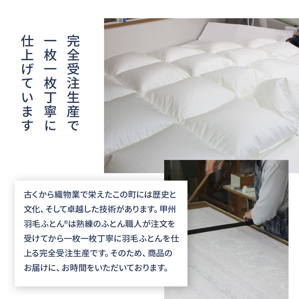 抗菌・抗ウイルス加工・肌掛けふとん ホワイトグース90% - 甲州羽毛