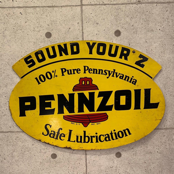 メタル看板 【PENZOIL社】 ヴィンテージサイン 1968年 ディスプレイ