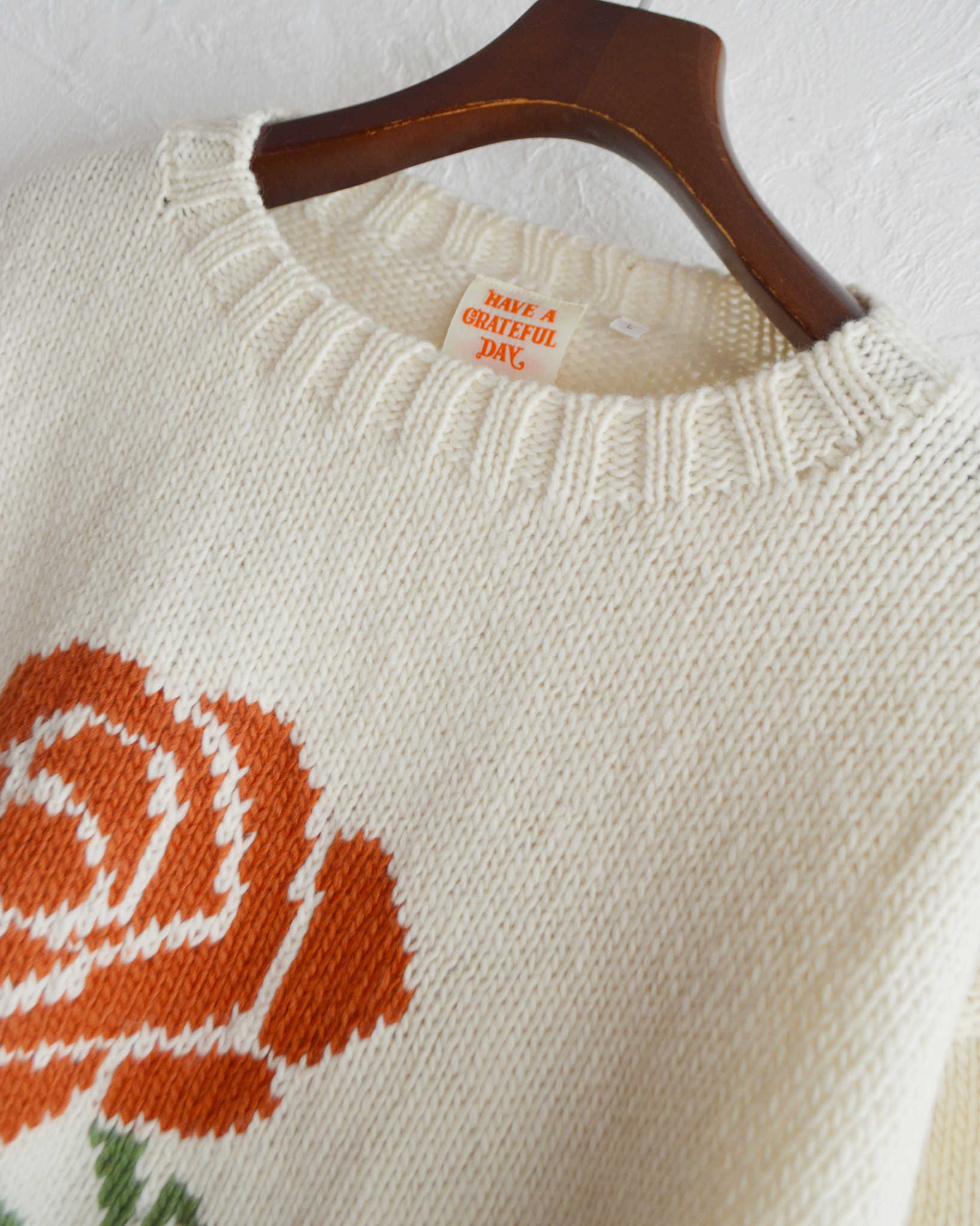 HAVE A GRATEFUL DAY ハブアグレイトフルデイ / ROSE KNIT CREW ローズ