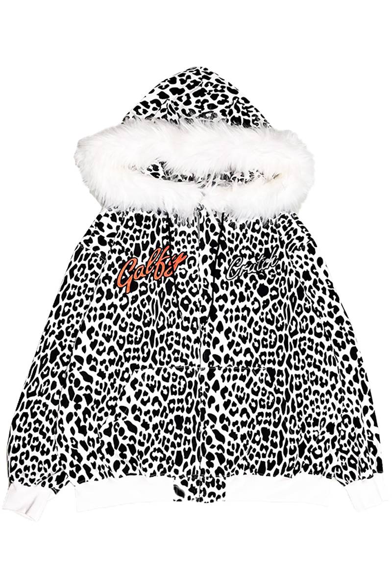 GALFY(ガルフィー) 全ぎゃるの為のヒョウ柄ぱぁかぁ - WHITE / ロック