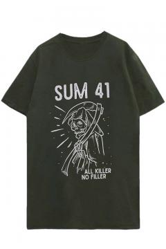 SUM41 UNISEX T-SHIRT: GRINNING SKULL / ロックファッション / バンド