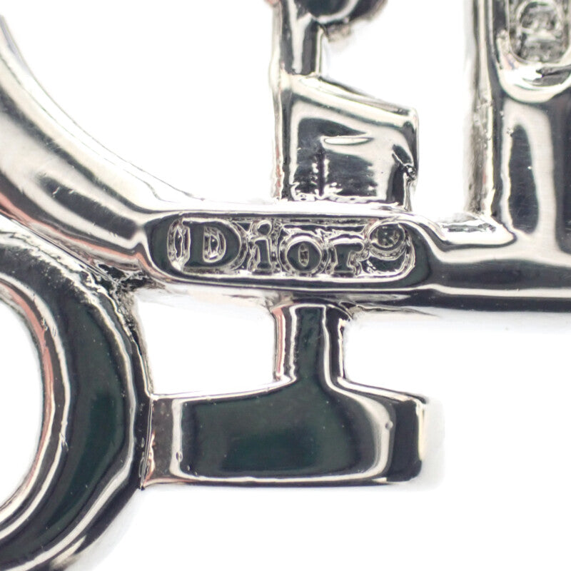 ディオール Dior ロゴ ブローチ メタル ラインストーン シルバー