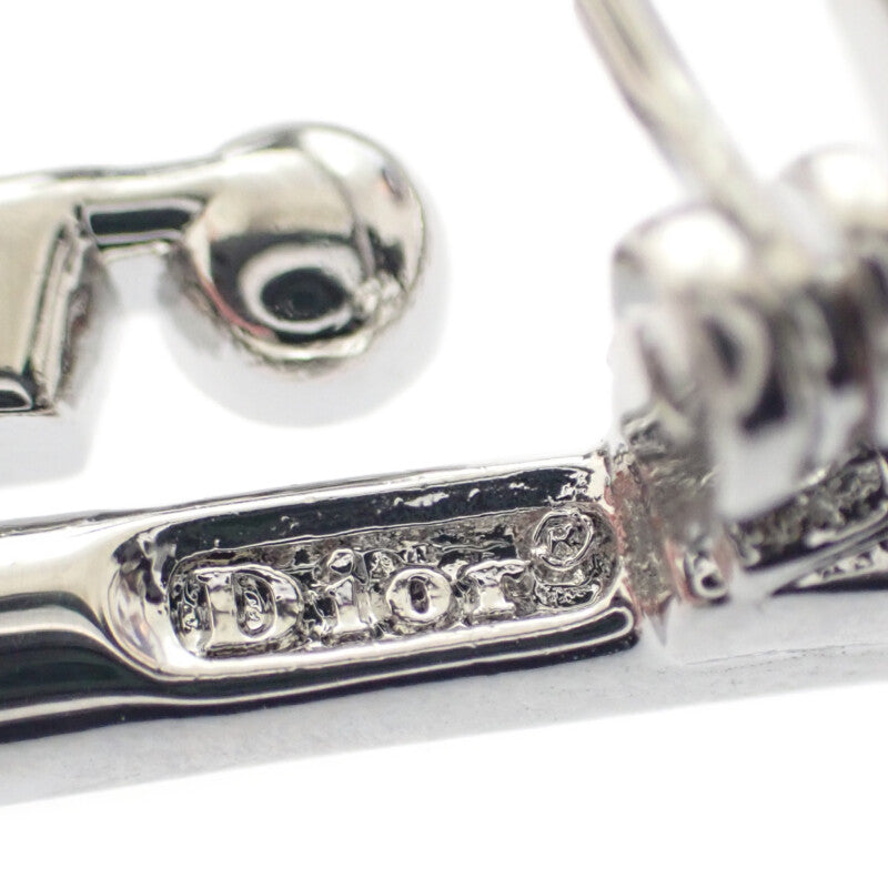 ディオール Dior ロゴ ブローチ メタル ラインストーン シルバー