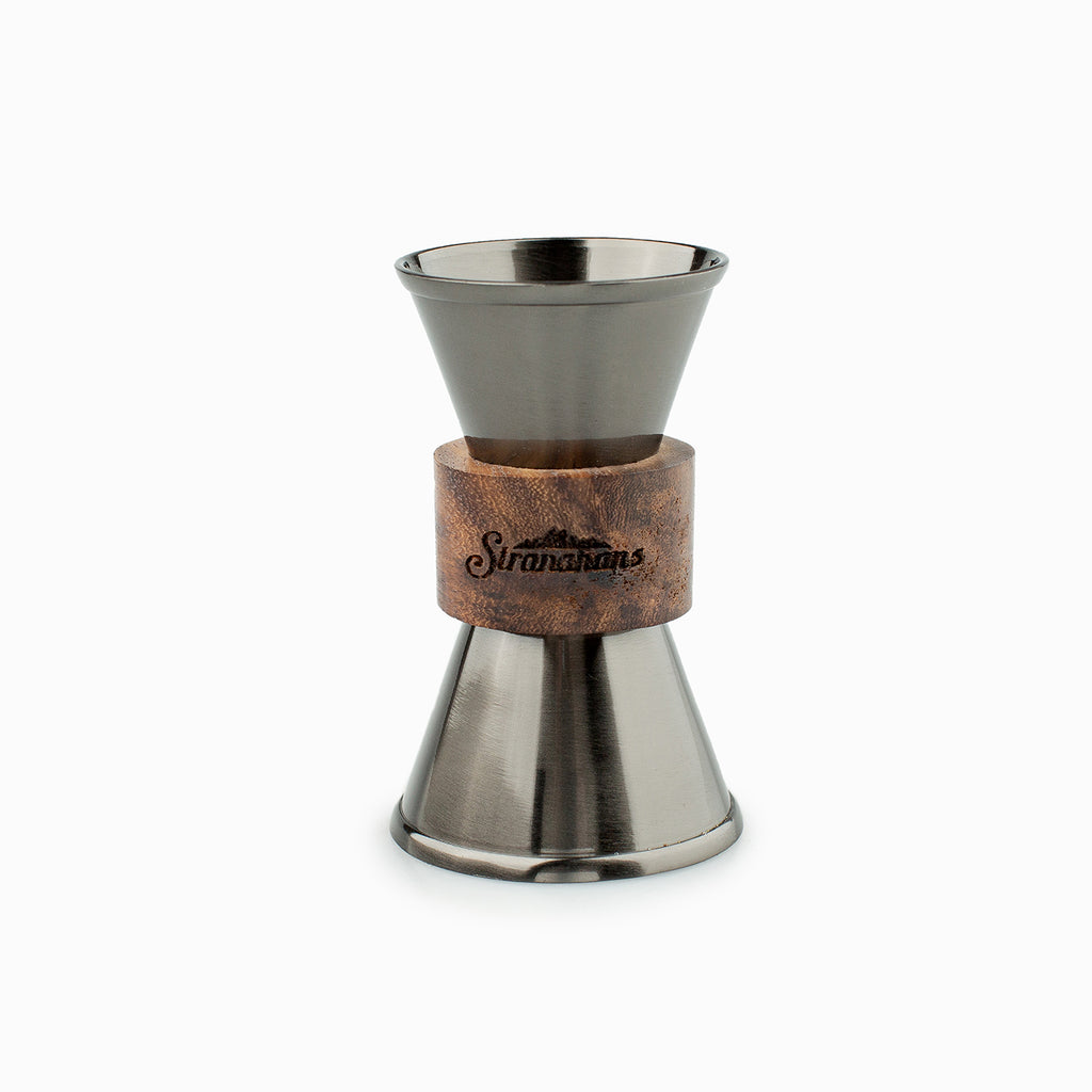 Wood & Gunmetal Jigger | Stranahan's Shop