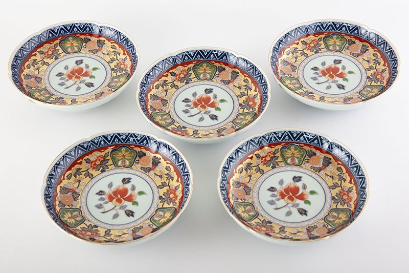 極錦金彩古伊万里様式【和皿揃(5枚)】 木箱入｜有田焼なら賞美堂本店