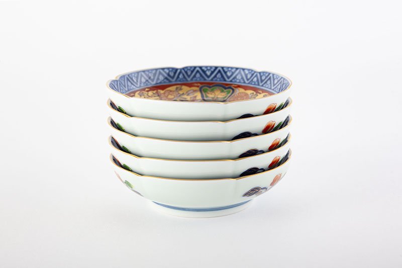 極錦金彩古伊万里様式【小皿揃(5枚)】 木箱入｜有田焼なら賞美堂本店