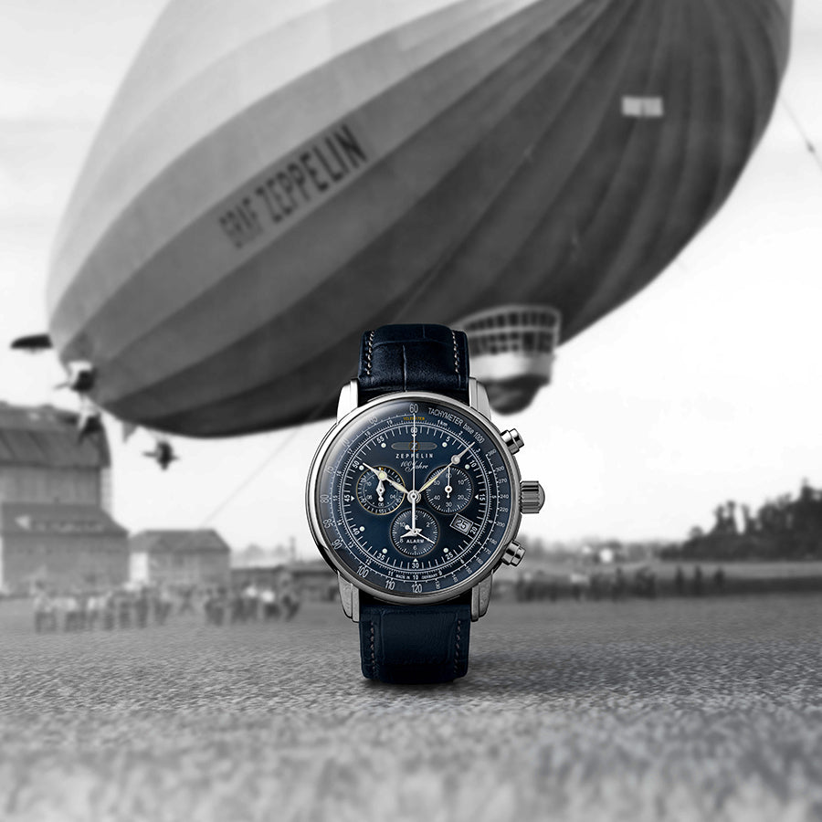 ツェッペリン 100周年記念 ブルーツェッペリン 7680-3N メンズ 電池式