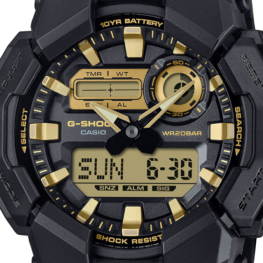 G-SHOCK ブラック&ゴールド 10年バッテリー ビッグケース GA-010GB
