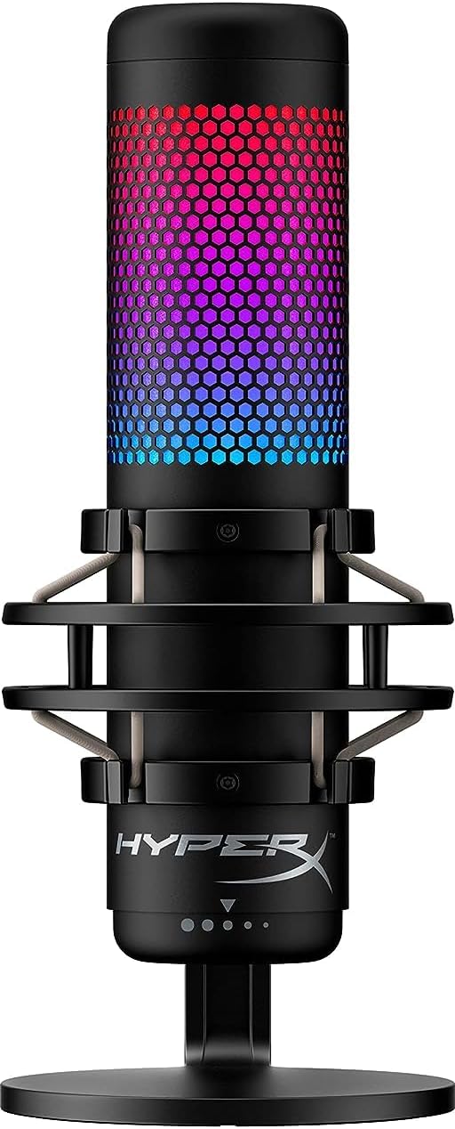 HyperX | QuadCast S - USB-C Microphone (Black-Grey) - RGB Lighting