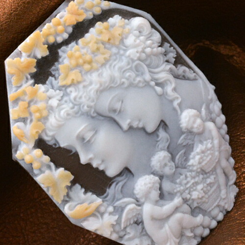 楽天市場】カメオ 女性人物像 繊細＆立体的な彫刻 イタリアの彫刻家