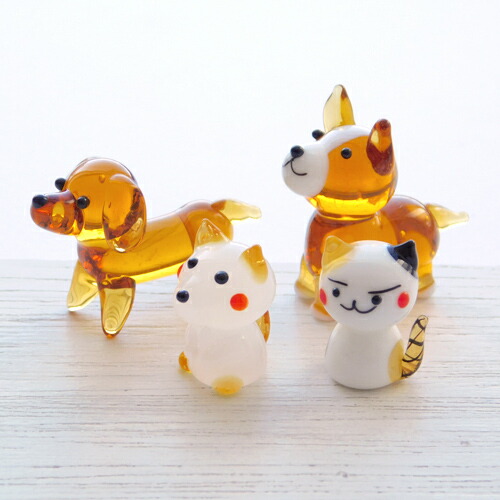 楽天市場】ガラス細工 黒猫 にゃんこ ねこ 全4種 ミニチュア ジオラマ