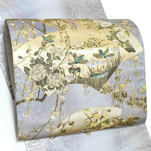 楽天市場】【Prices down2】未仕立て袋帯 「扇面に草花」 西陣織 螺鈿