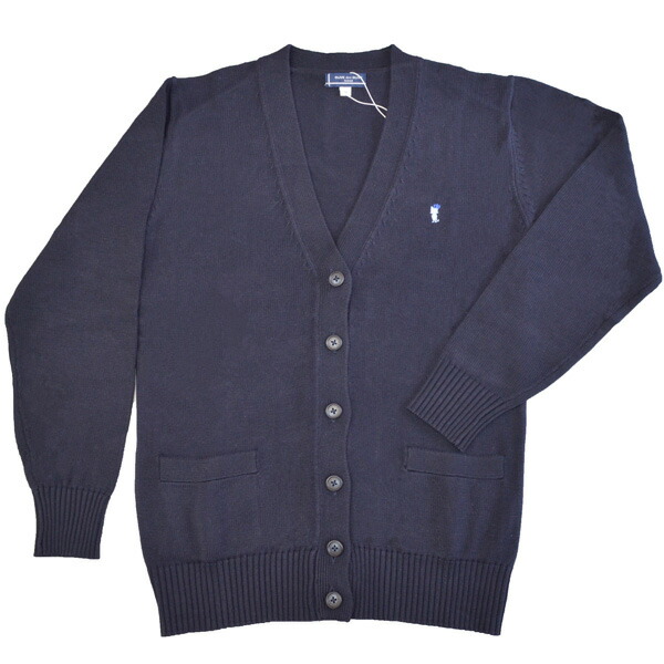 楽天市場】ウール混 スクールカーディガン 紺×オフ白ライン 12ゲージ