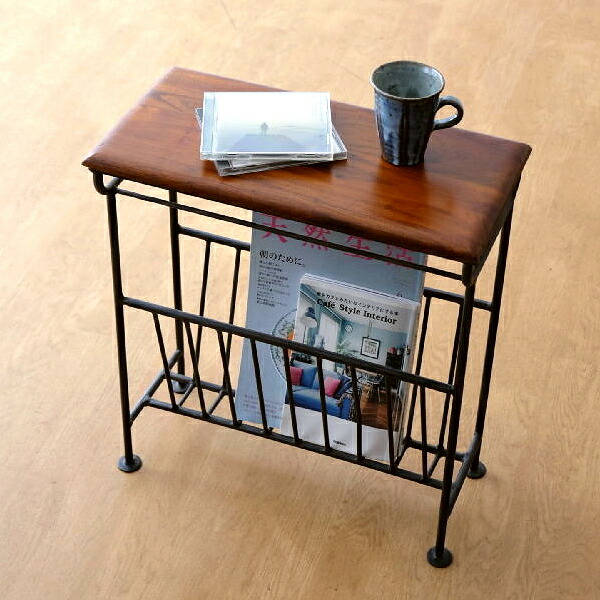 楽天市場】マガジンラック アイアン 木製テーブル おしゃれ デザイン
