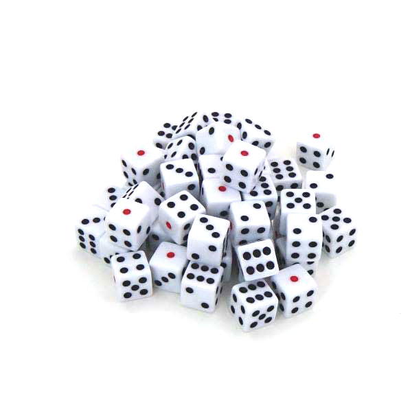 楽天市場】麻雀 ダイス サイコロ大 16mm 100個（1赤目黒と同じ