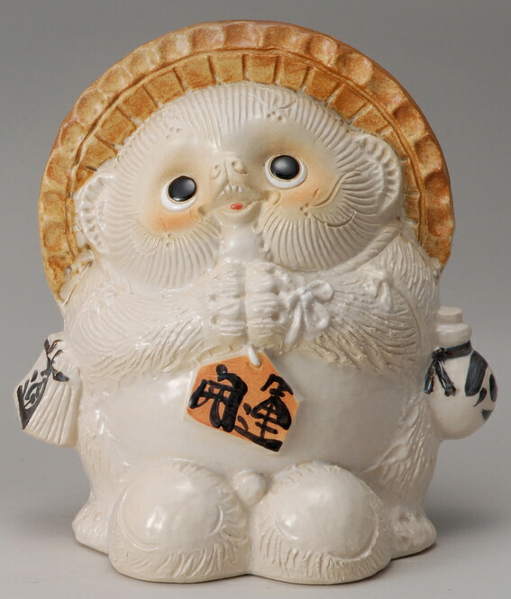 楽天市場】【10%OFF】風水お願い狸 (白) 開運お願いたぬき (白) 信楽焼