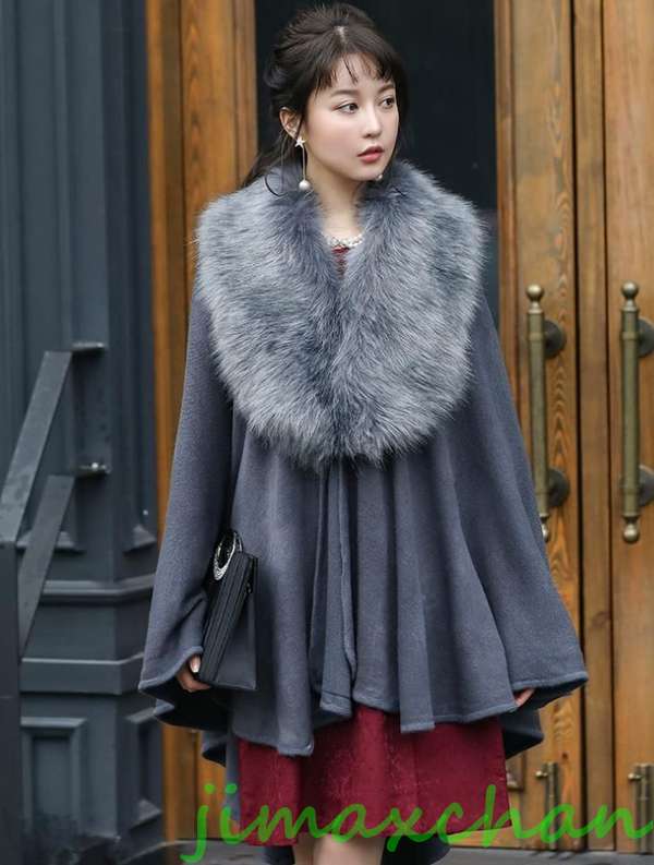 楽天市場】新生活 サマー フェイクファー ポンチョ コート ケープ