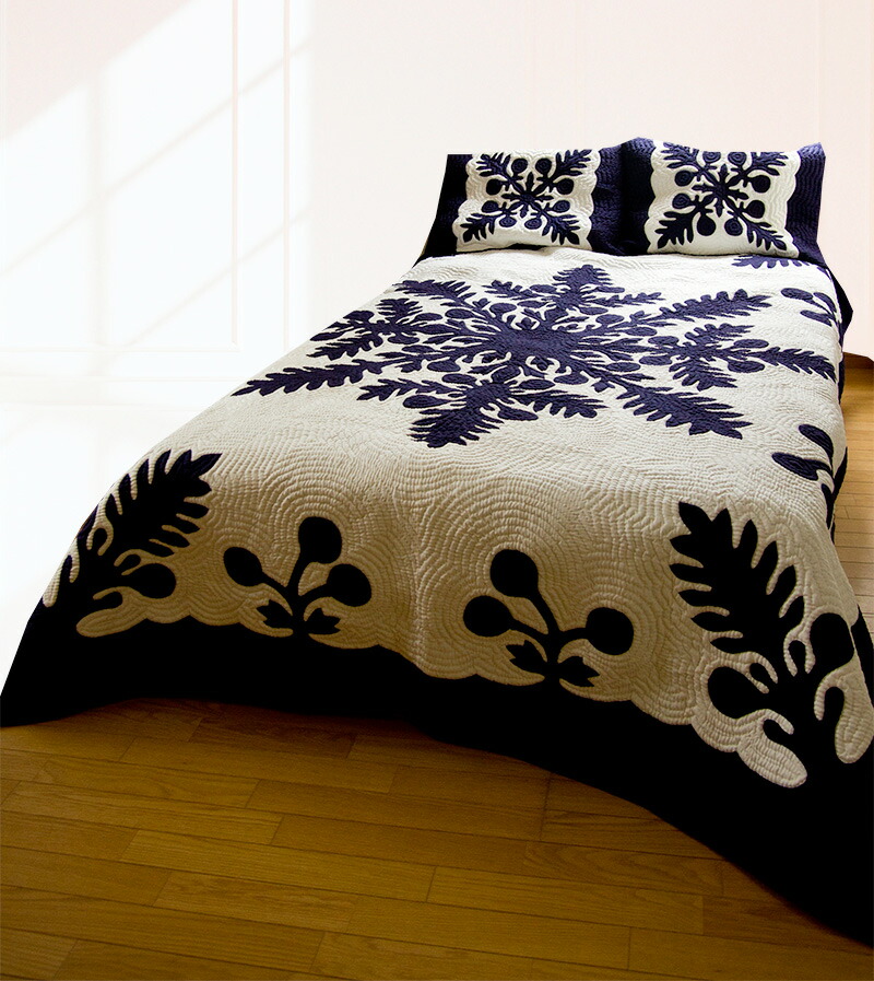 楽天市場】ハワイアンキルトベッドカバー 完成品 ハワイアンキルト