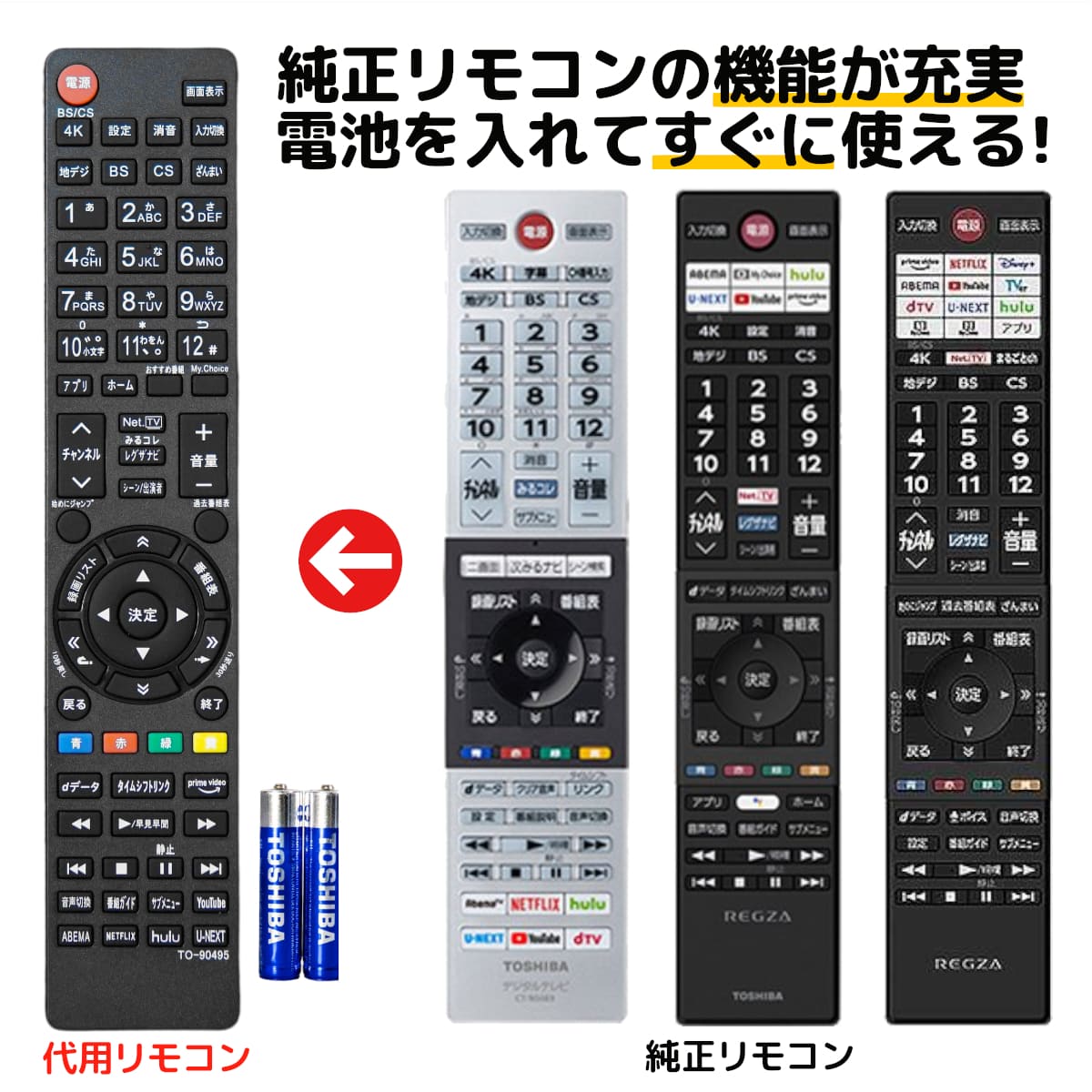 楽天市場】東芝 レグザ テレビ リモコン CT-90495 CT-90496 CT-90499
