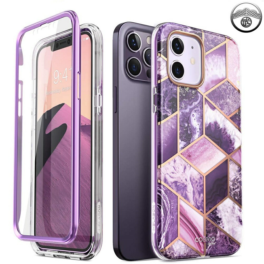 楽天市場】iphone 12 pro ケース 紫 パープル カバー 全面保護