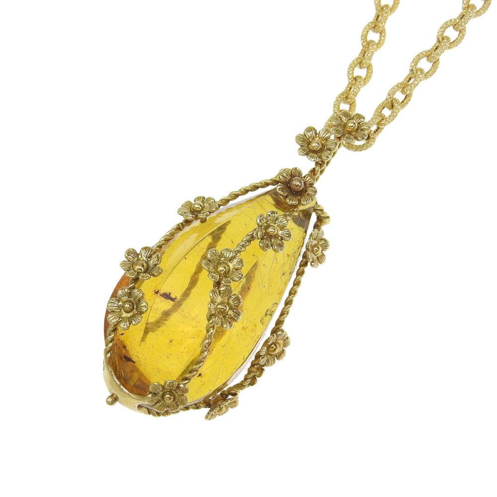 楽天市場】K18 琥珀 ダイヤモンド ペンダントトップ ネックレス