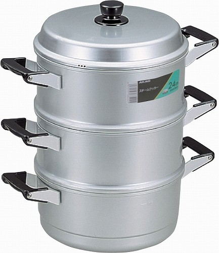 楽天市場】アカオ アルミ角蒸(大型) 36cm 二重【角型蒸し器 硬質アルミ
