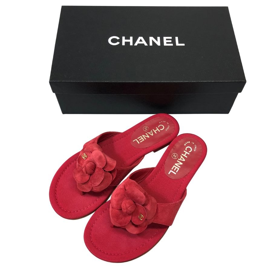 楽天市場】【靴】CHANEL シャネル カメリア ラバーサンダル トング