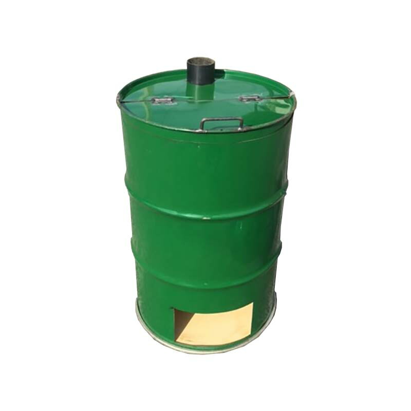 楽天市場】塗装無 緑 ドラム缶焼却炉 煙突付 200L ドラム缶 焼却炉