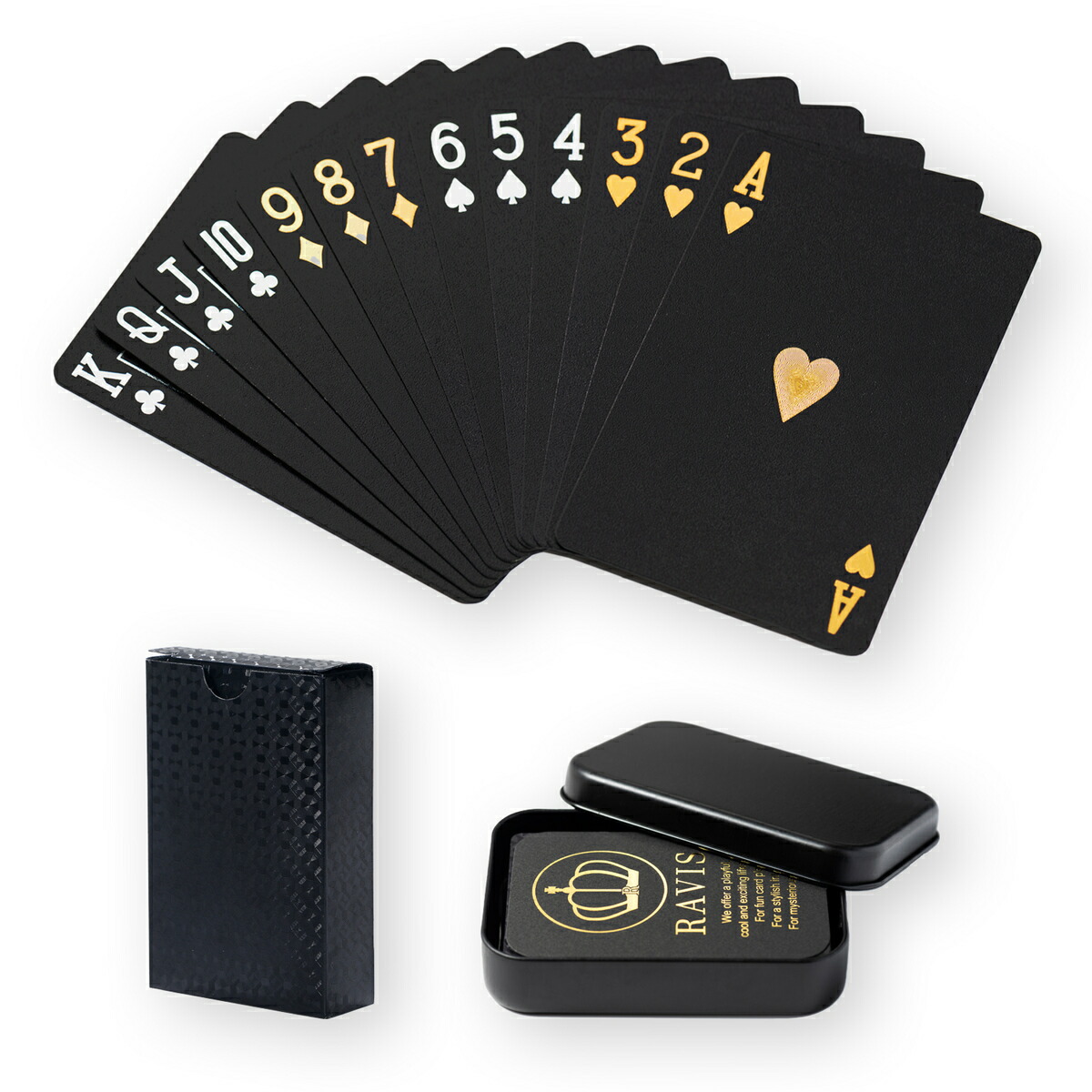 楽天市場】RAVIS トランプ プラスチック ブラック ゴールド 防水