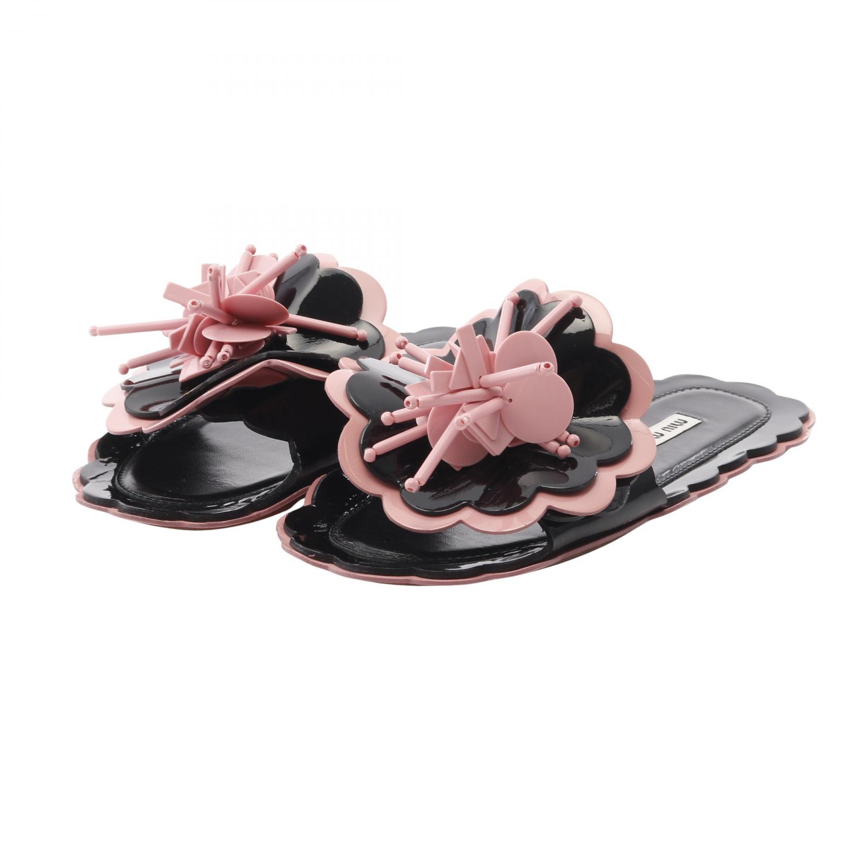 楽天市場】MIUMIU ミュウミュウ ミュール サンダル 刺繍 #36.5 約23.5