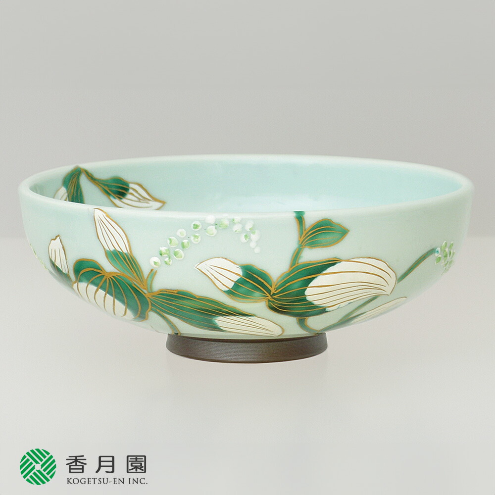 二代 加藤渓山造 砧青瓷 馬蝗絆茶碗 共箱 茶道具 二代 加藤渓山造 砧