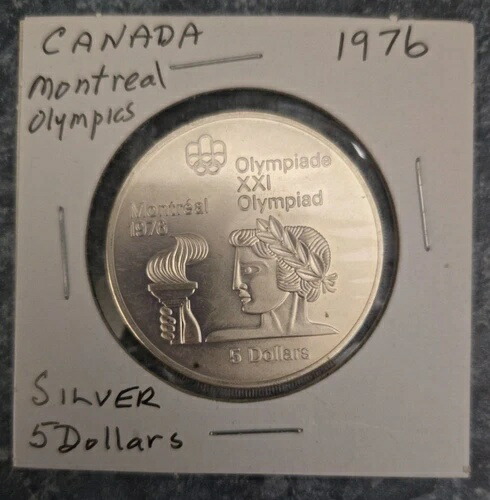 楽天市場】カナダ銀貨 モントリオールオリンピック 5ドル 記念銀貨 未
