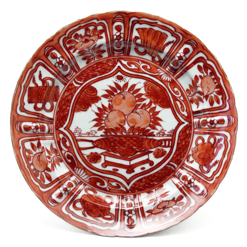 楽天市場】赤絵芙蓉手皿・小・砂高台・土山敬司《中皿・17.5cm》 : 和