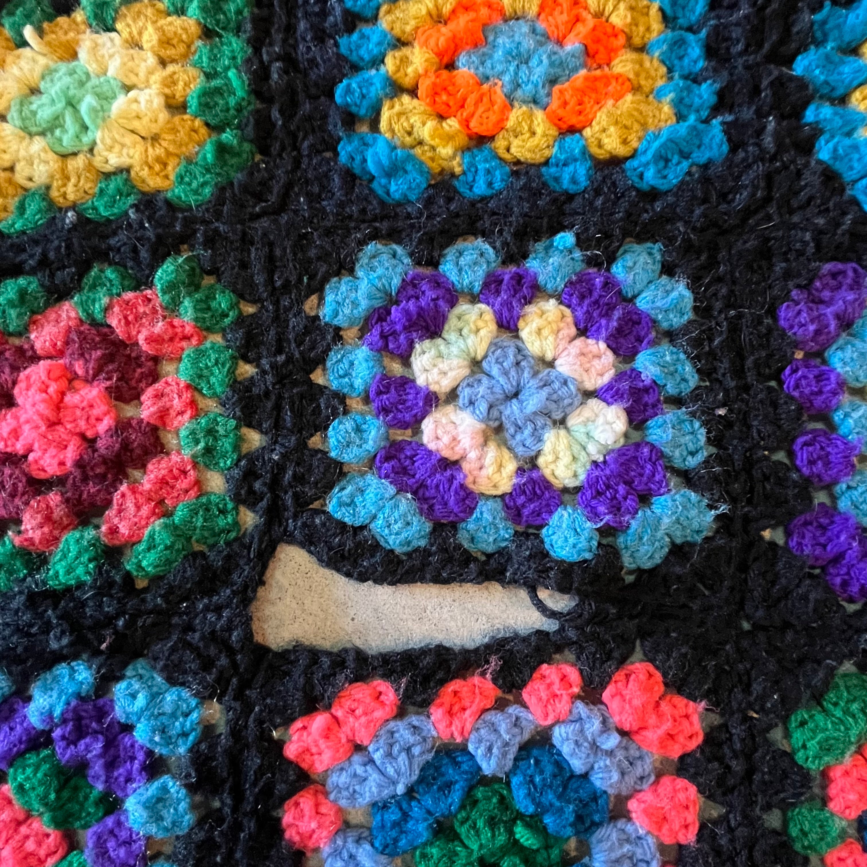 USA vintage】グラニーブランケット グラニースクエア黒 – 雑貨屋ポッポ