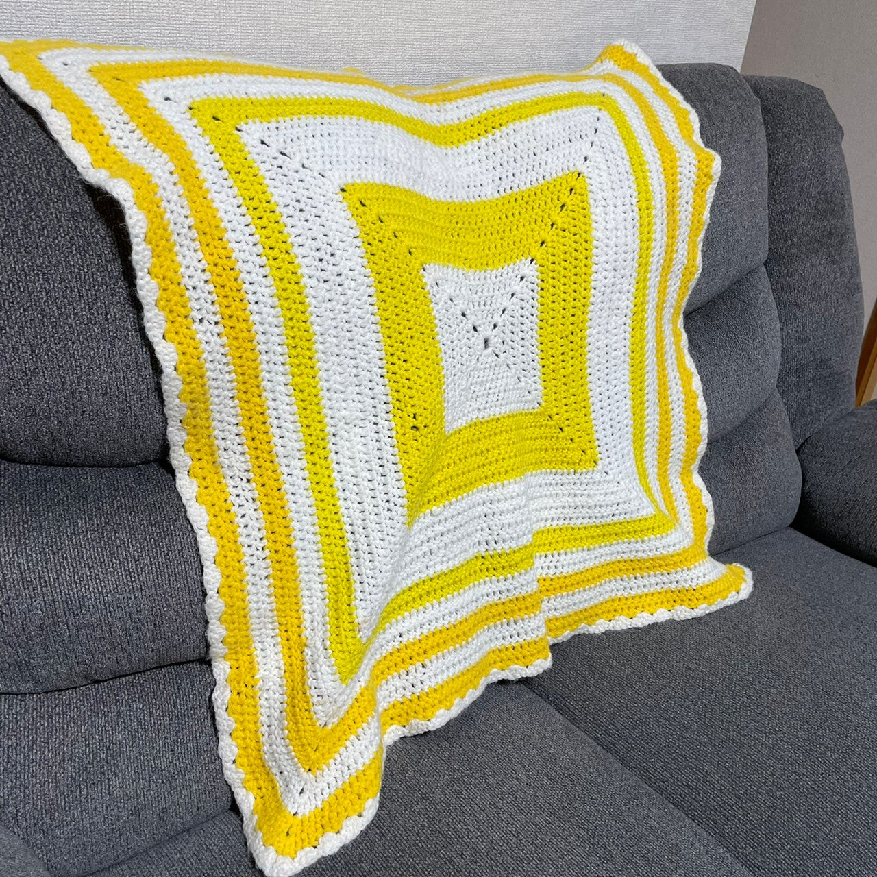 USA vintage】グラニーブランケット 黄色×白 – 雑貨屋ポッポ